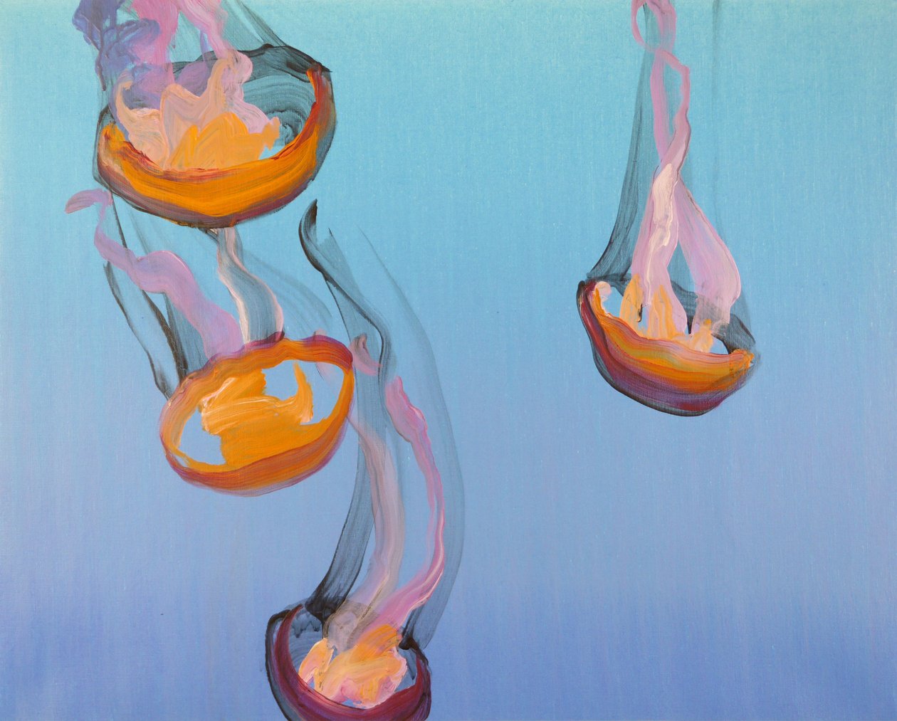 Méduses 13, 2013 (acryl op doek) door Olivier Morel