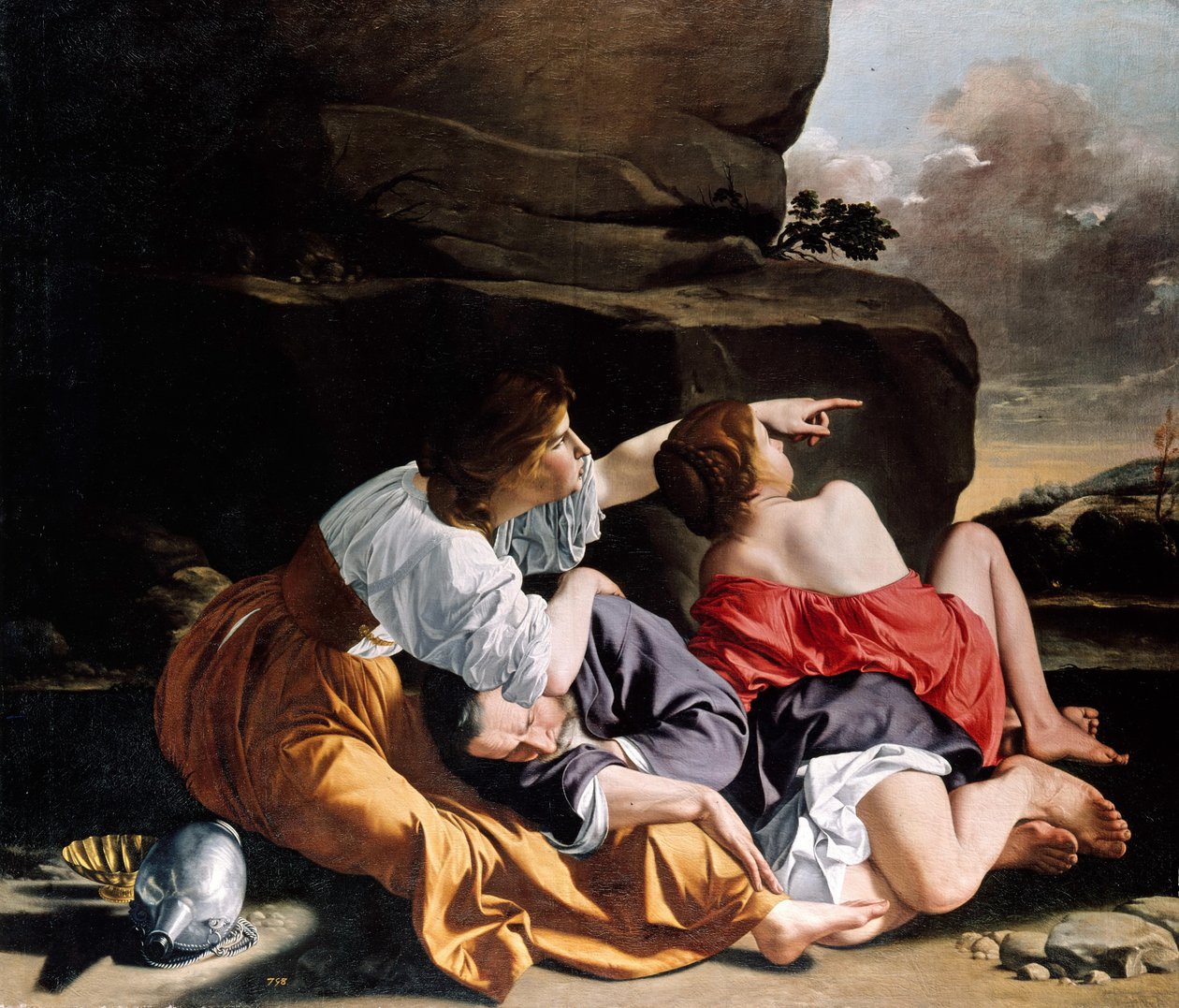 Lot en zijn Dochters door Orazio Gentileschi
