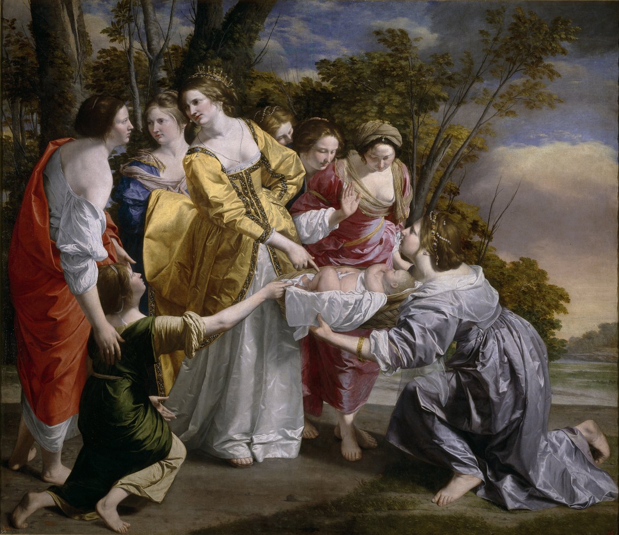 De vondst van Mozes, 1633 door Orazio Gentileschi