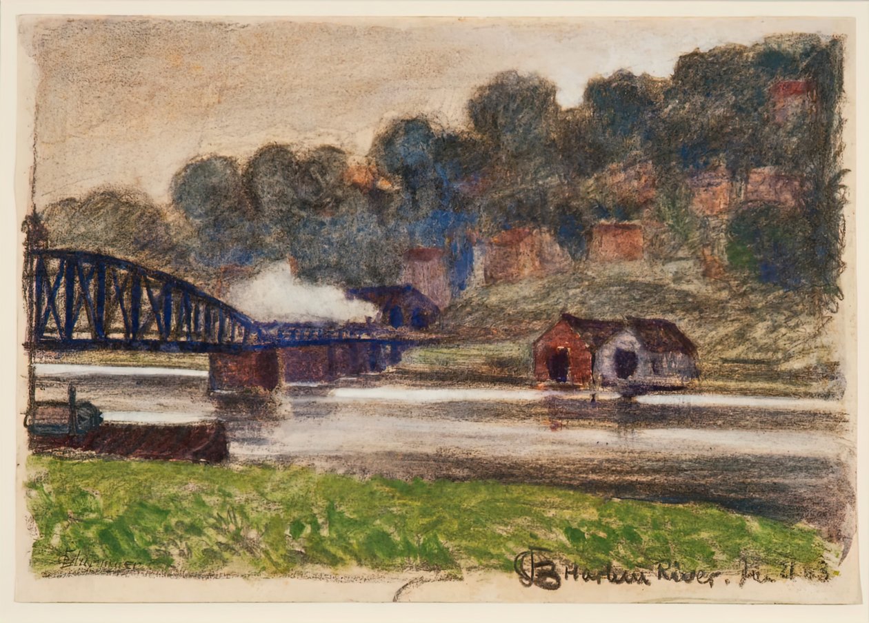 Harlem River, 21 januari 1903 door Oscar Bluemner
