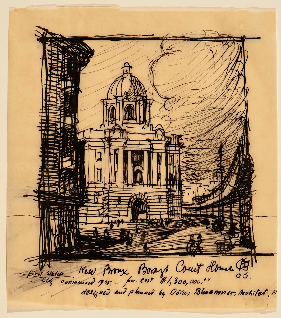 Nieuw Bronx County Gerechtsgebouw, 1903 door Oscar Bluemner