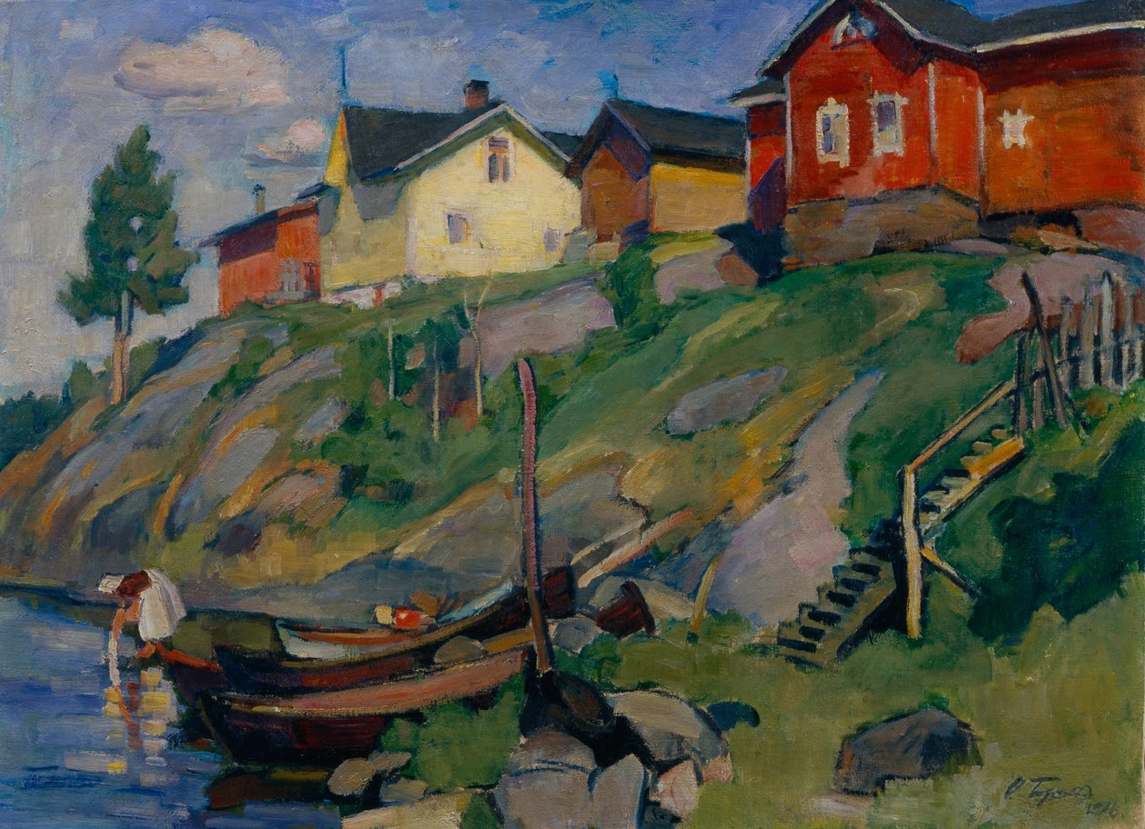 Een dorp op het platteland in Finland door Osip Emmanuilovich Braz