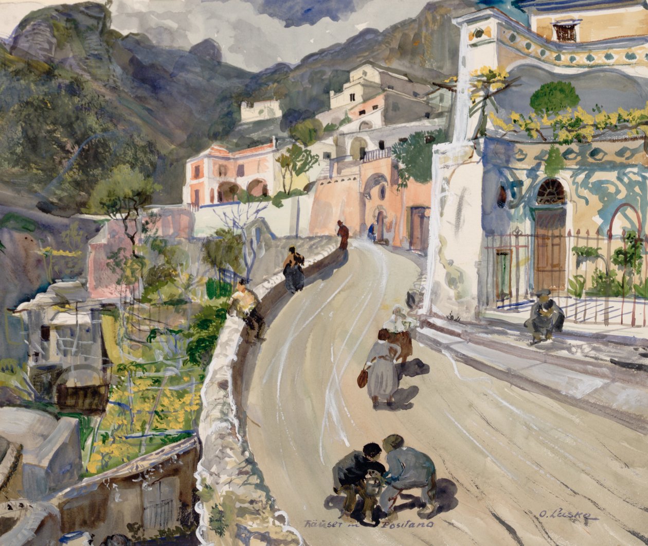 Uitzicht op Positano door Oskar Laske