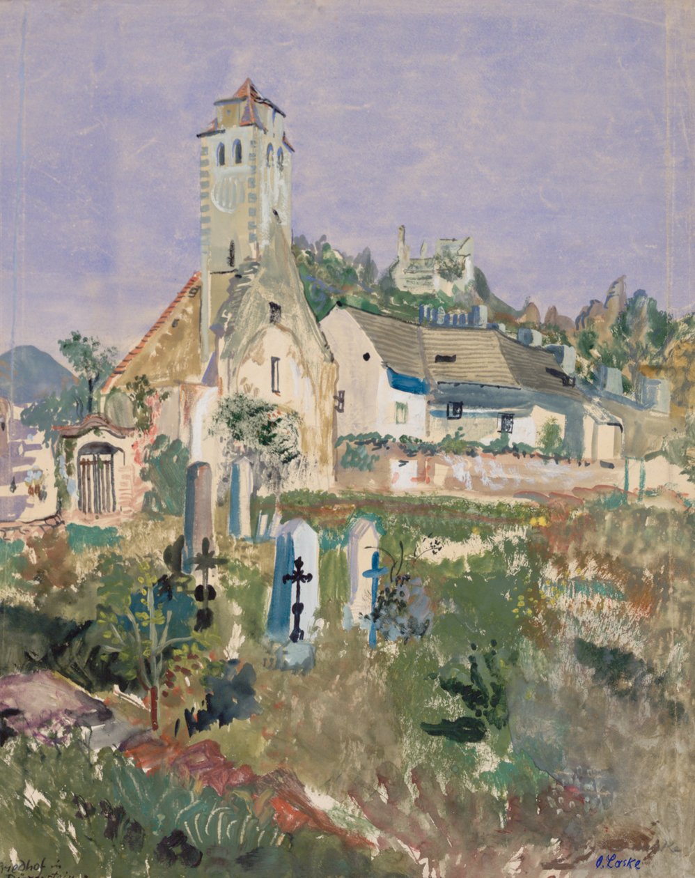 Begraafplaats in Dürnstein door Oskar Laske