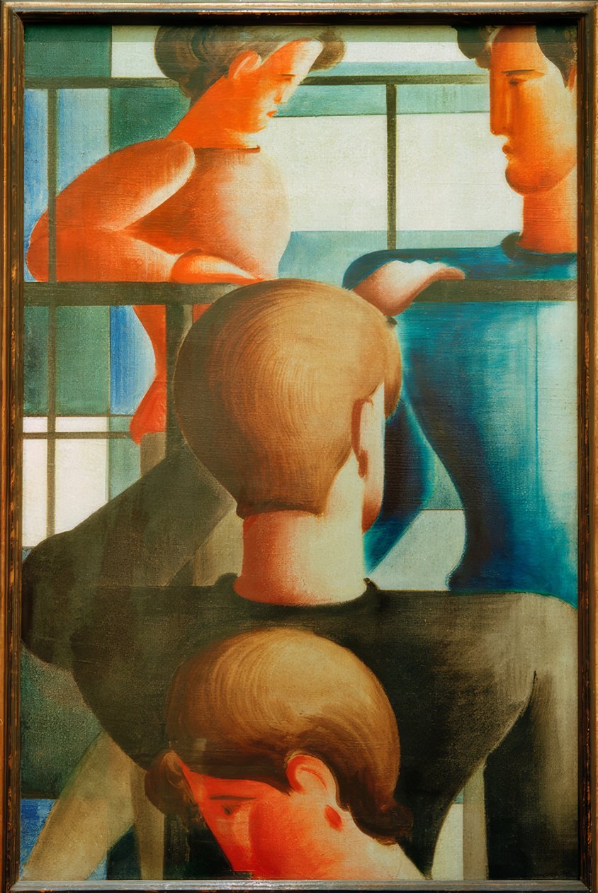 Groep bij de reling I door Oskar Schlemmer