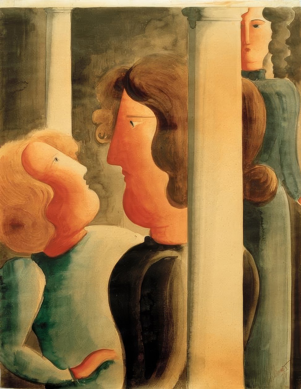 Tussen zuilen door Oskar Schlemmer