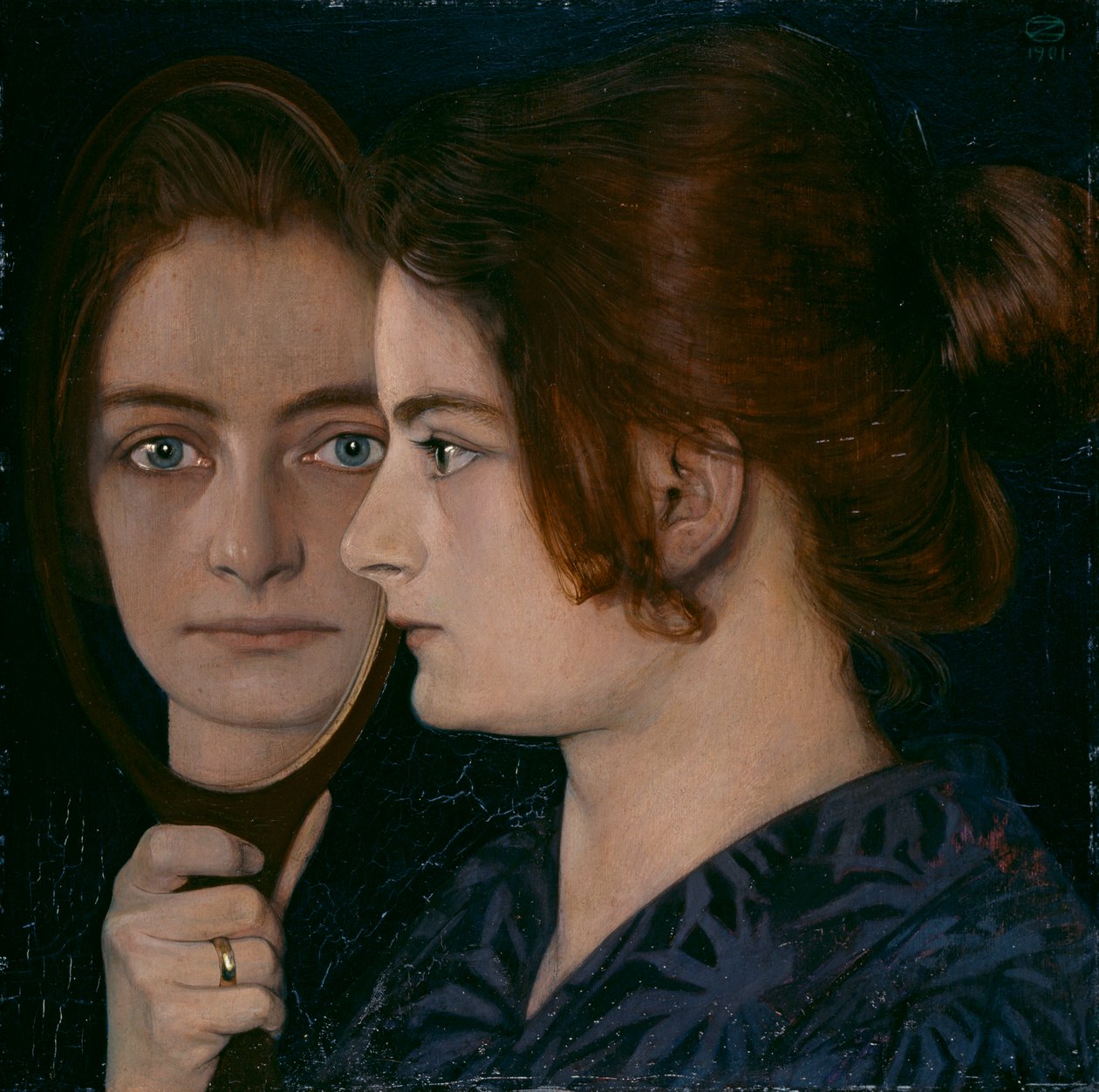 Portret van de vrouw van de kunstenaar door Oskar Zwintscher