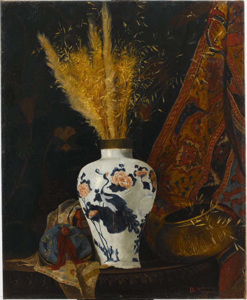 Bloemen in een witte vaas door Osman Hamdi Bey