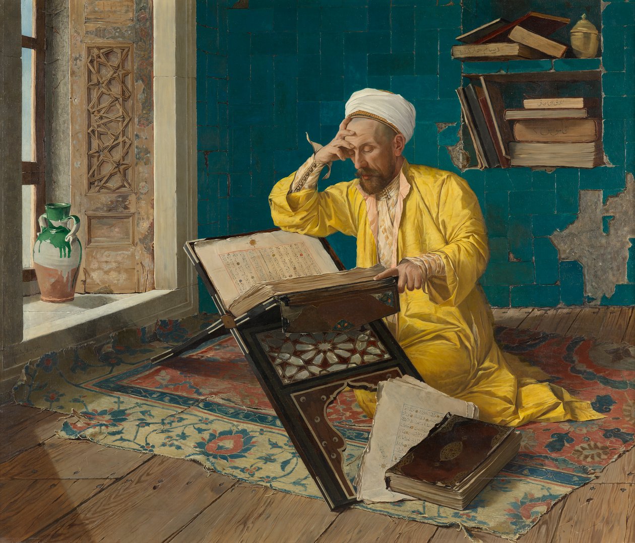 Mediterend over de Koran door Osman Hamdi Bey