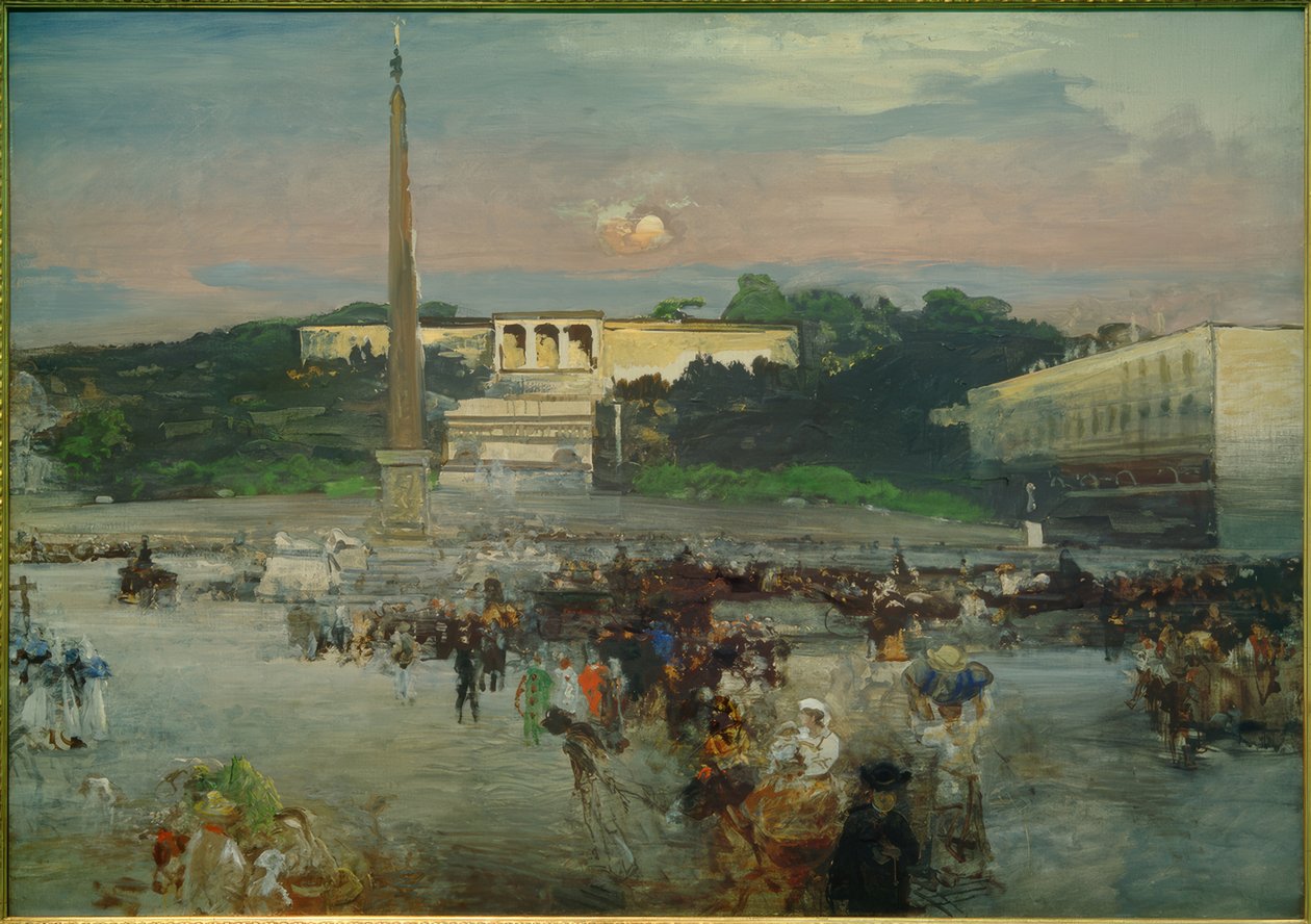 Rome, Piazza del Popolo door Oswald Achenbach