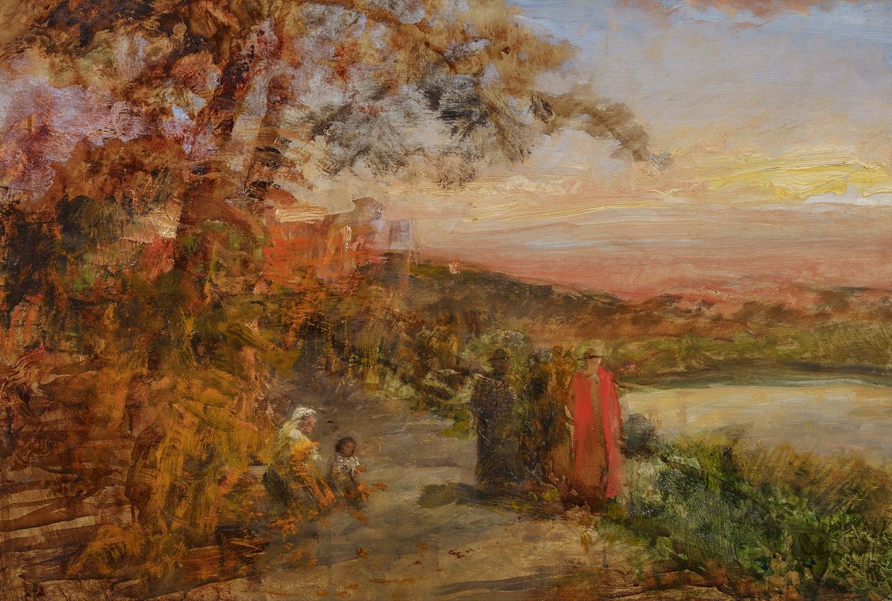 Oswald Achenbach-kardinalen boven het Albano-meer door Oswald Achenbach