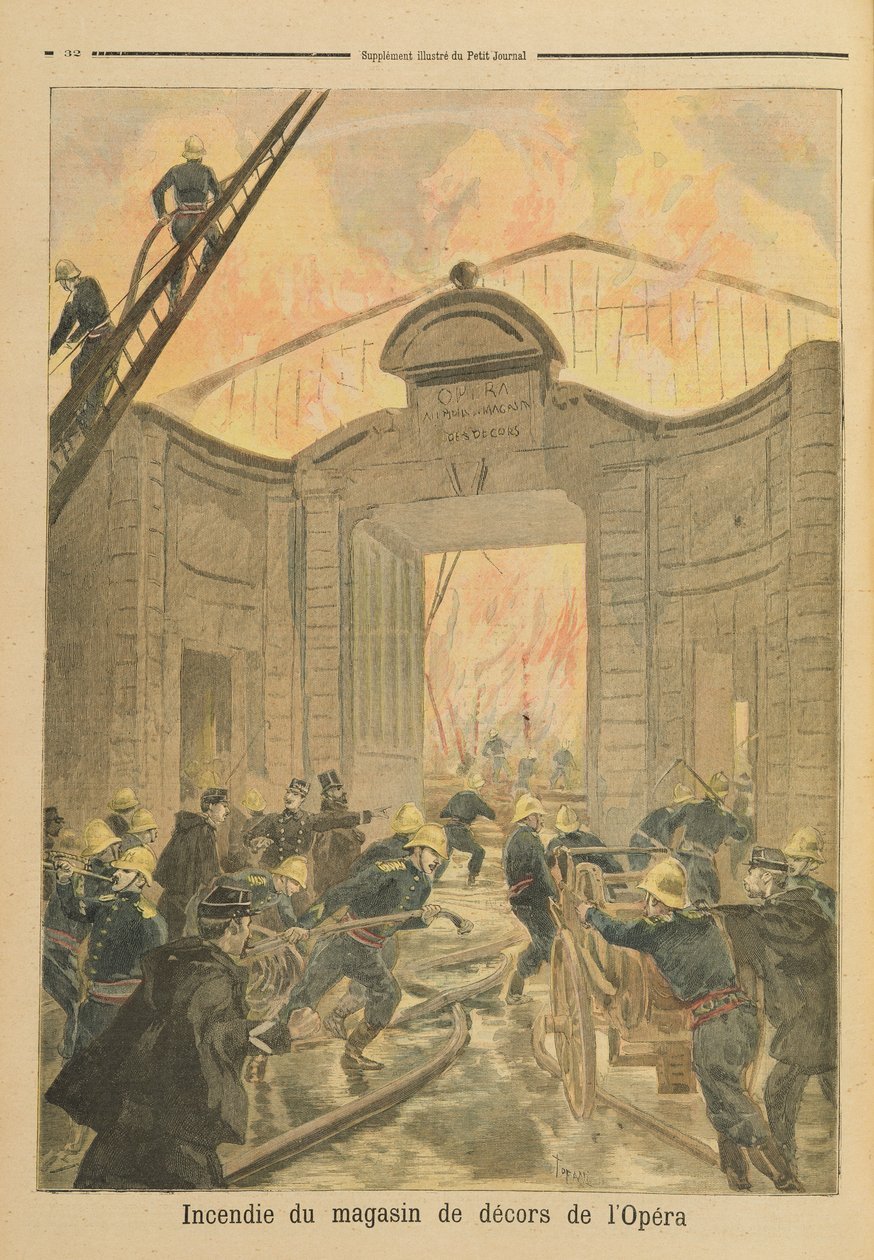 Brand in de Scene Dock van de Opera de Paris, uit 