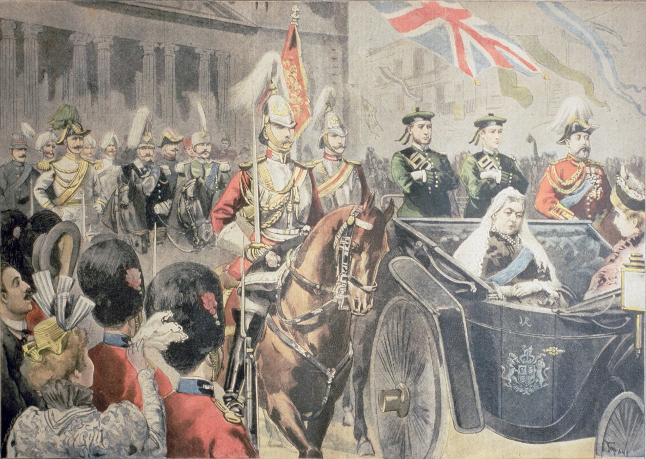 Jubileum van de Koningin van Engeland: De stoet, illustratie uit 