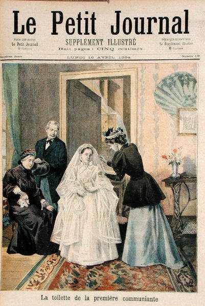 De Eerste Communicant, illustratie uit Le Petit Journal, 16 april 1894 door Oswaldo Tofani