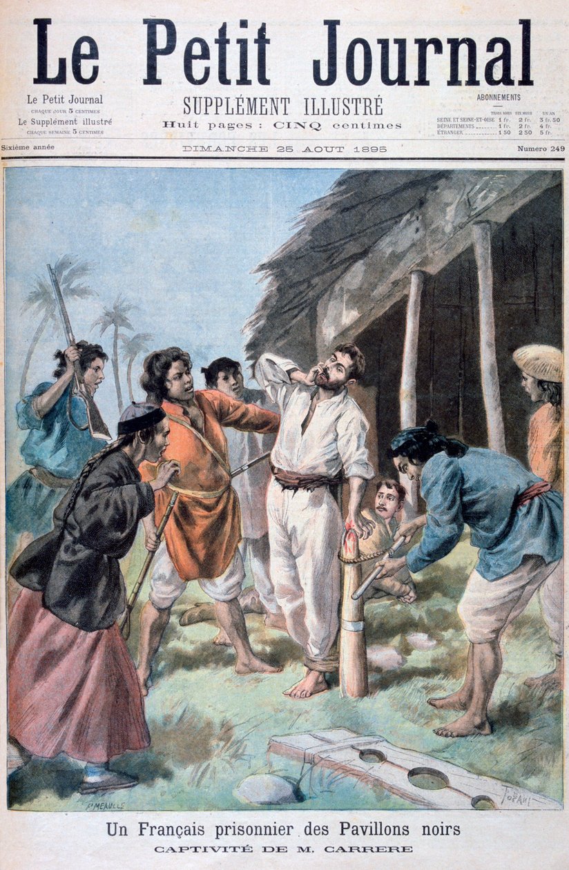 Een Franse gevangene, Tonkin, Vietnam, 1895 door Oswaldo Tofani