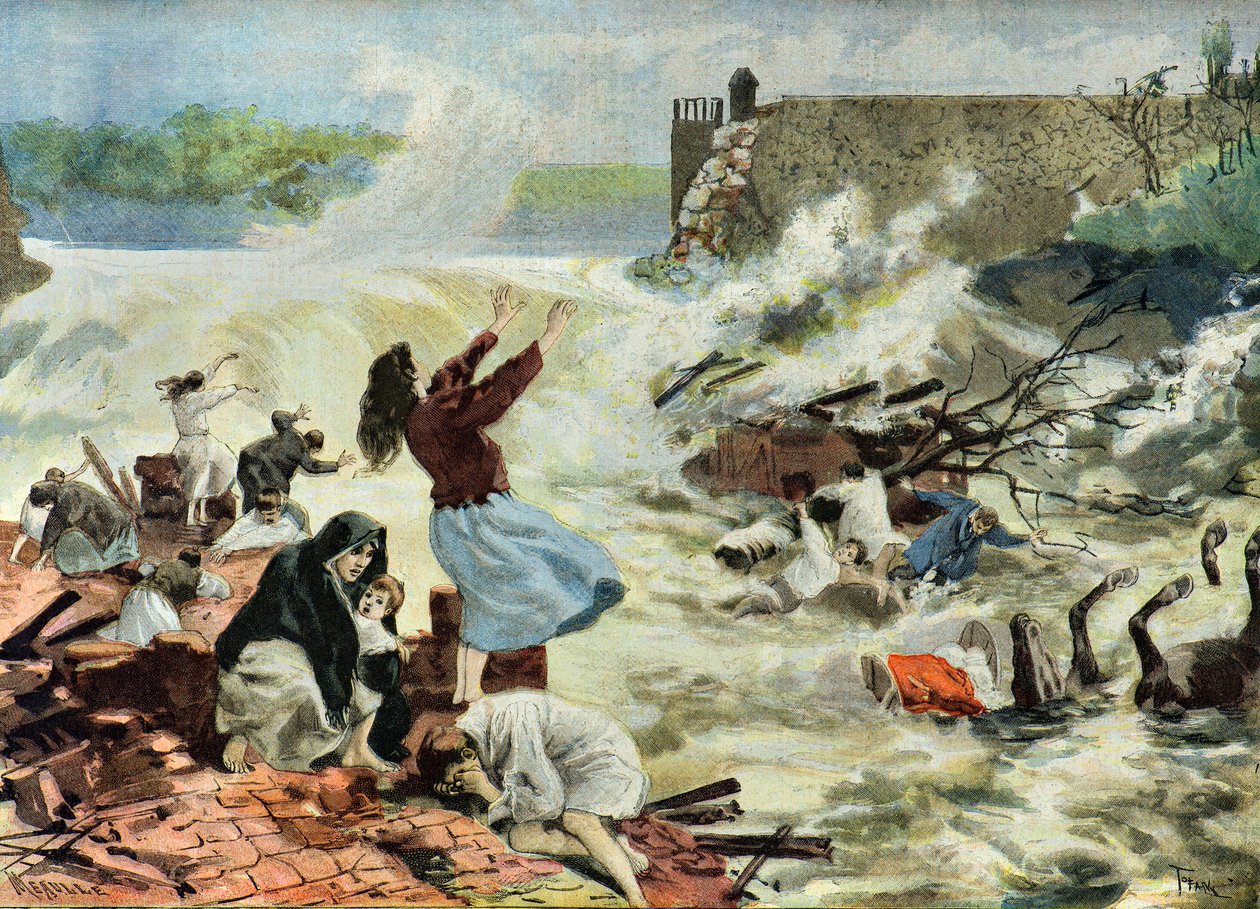 De ramp met Bouzey,1895 (Illustratie) door Oswaldo Tofani