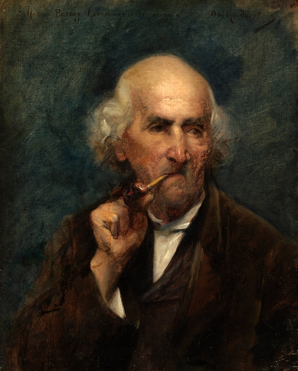 Oude man met pijp door Ottilie Wilhelmine Roederstein