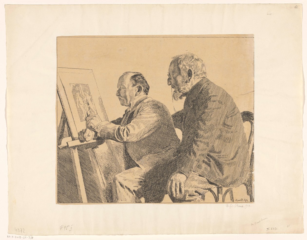 Kunstkenners door Otto Greiner (signed by artist)