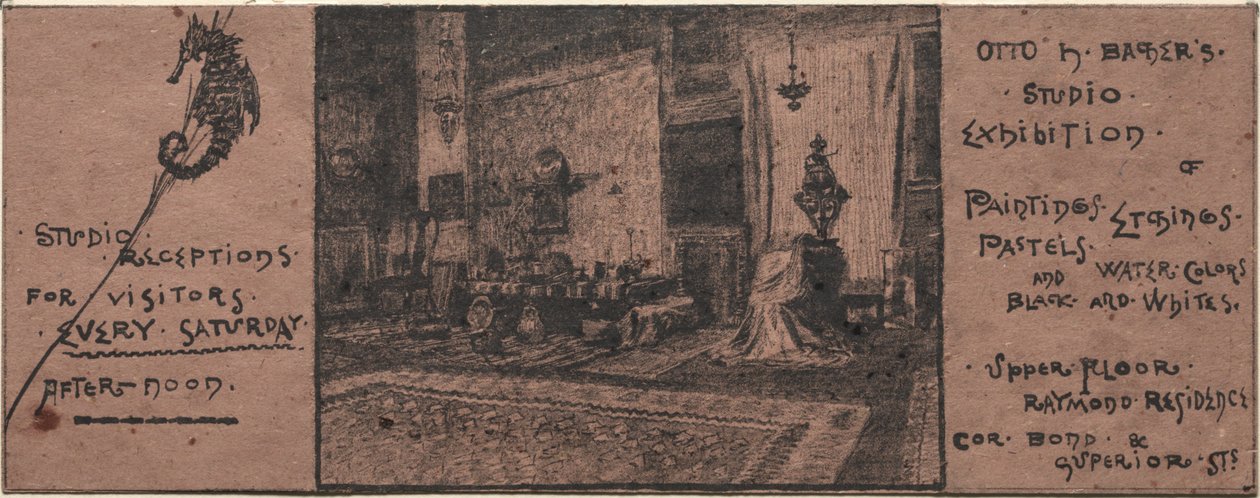 Uitnodiging tentoonstelling door Otto H. Bacher