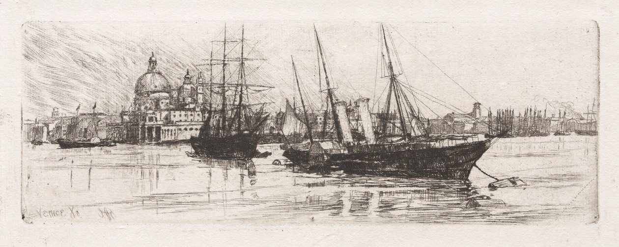 Twee boten, Venetië door Otto H. Bacher