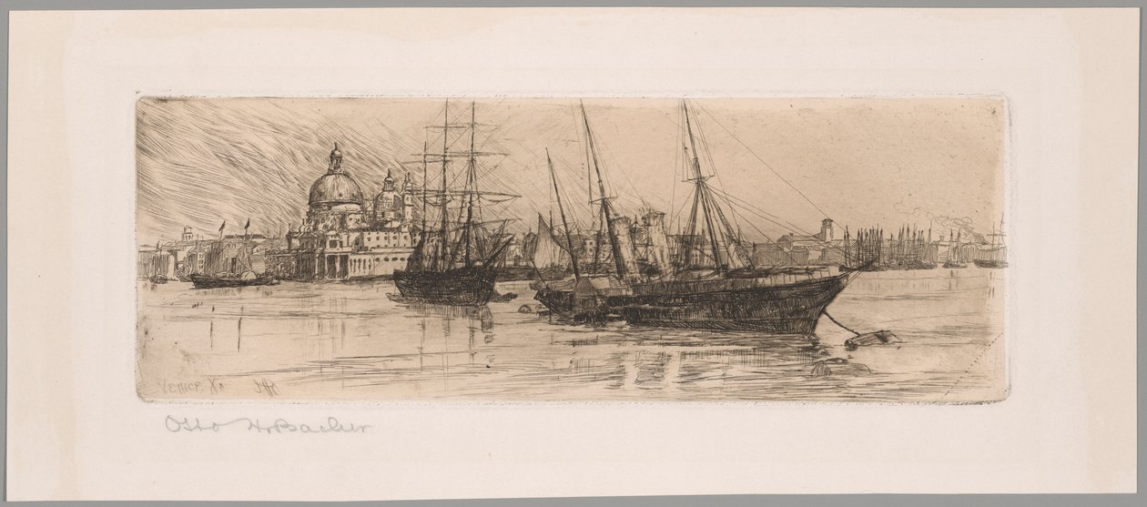Twee boten, Venetië door Otto Henry Bacher
