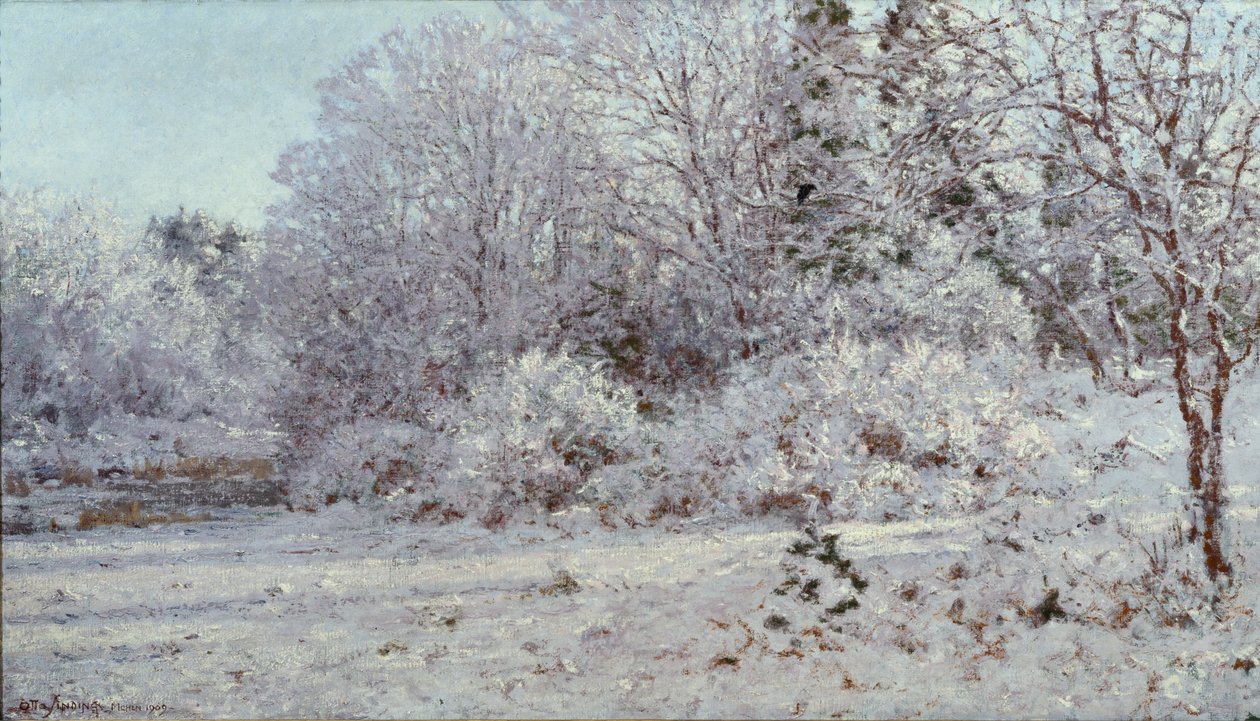 Sneeuw in München door Otto Ludvig Sinding