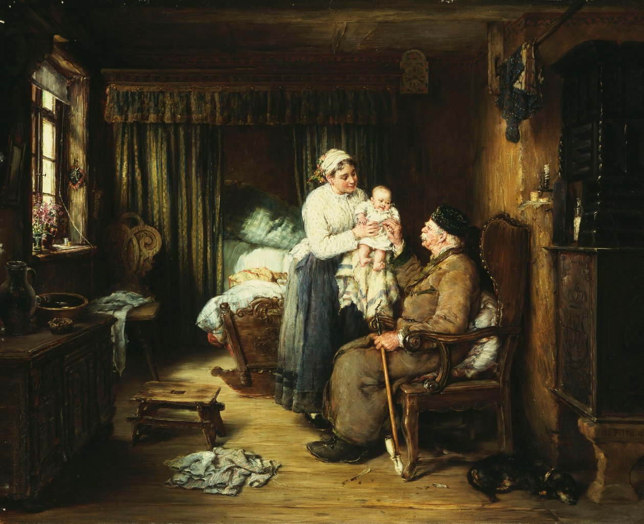 Bezoek van grootvader, 1889 door Otto Piltz