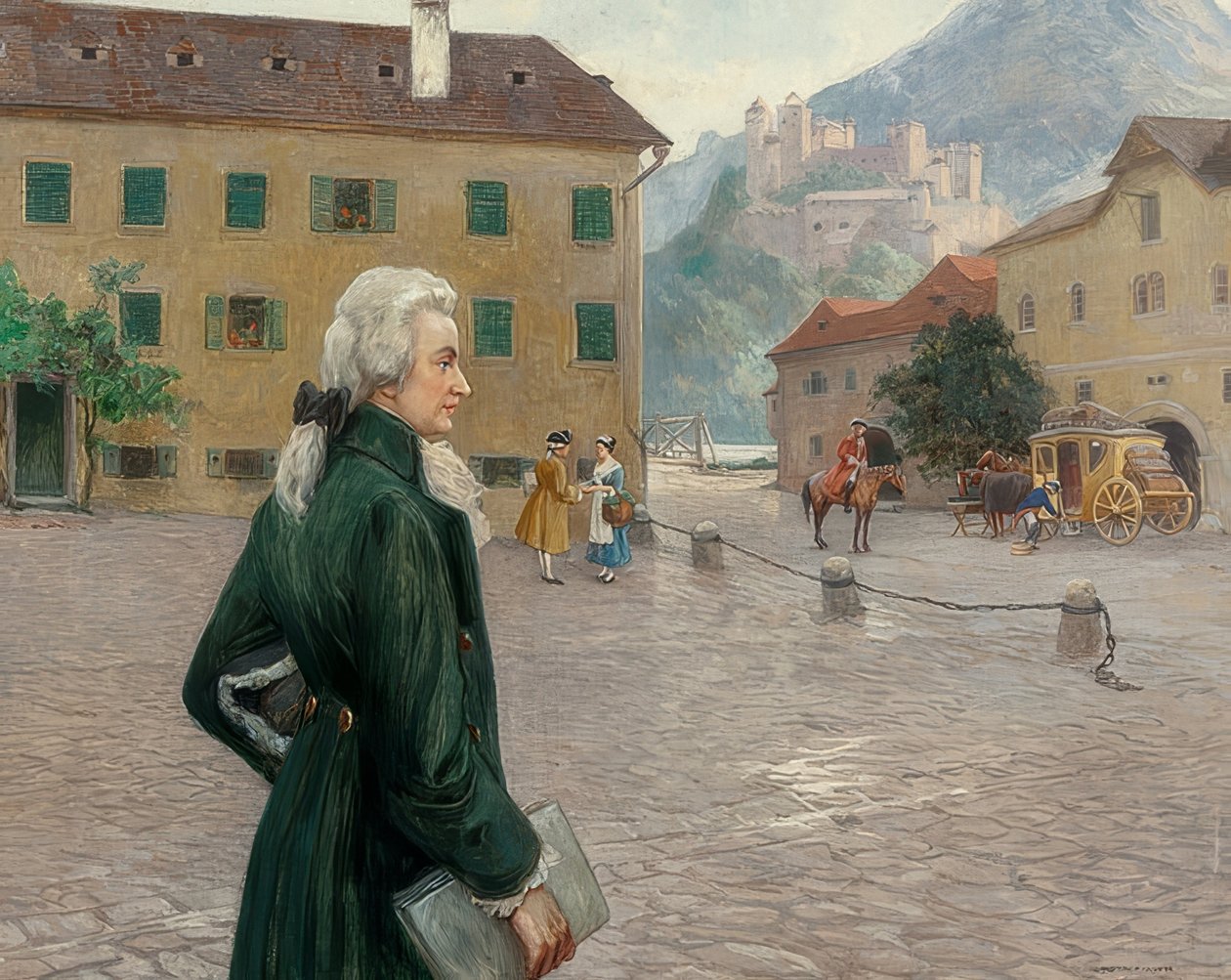 De jonge Mozart in Salzburg door Otto Robert Nowak