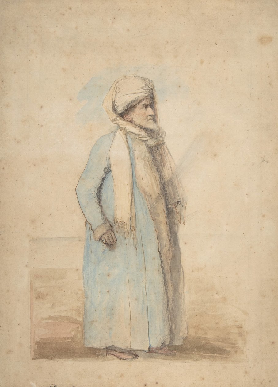 Behaarde Man in Oosters Kostuum, ca. 1780 door Ozias Humphry
