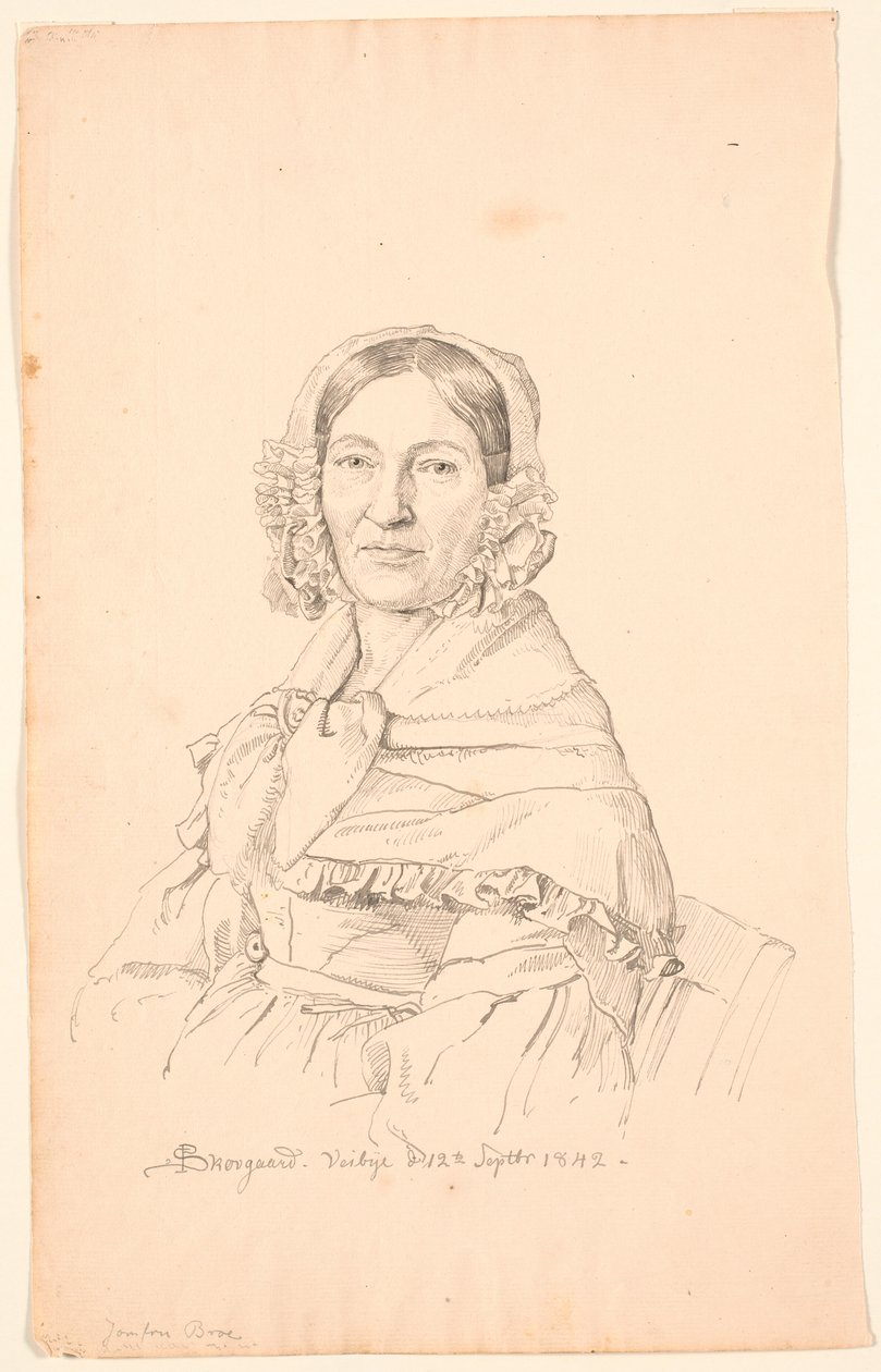Portret van juffrouw Broe door P.C. Skovgaard