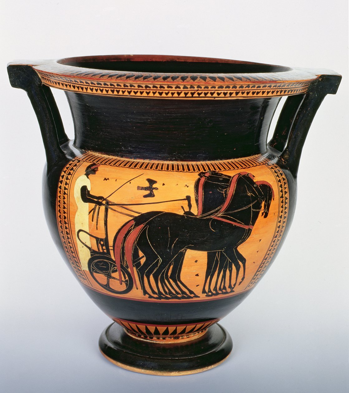 Zwartfigurige kolomkrater met een wagen, 520-510 v.Chr. door Painter of Tarquinia