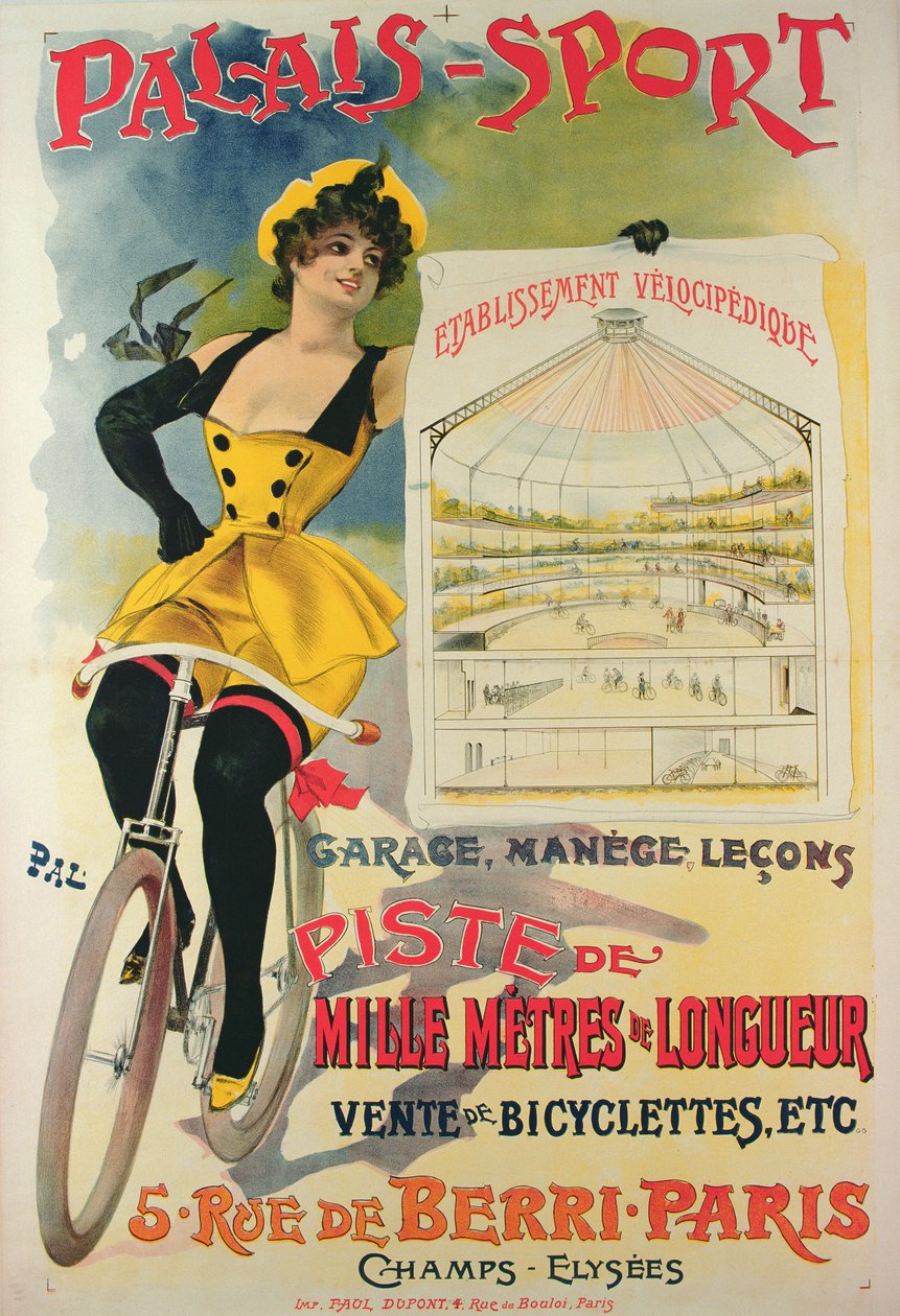 Poster die het Palais-Sport in Parijs adverteert, ca. 1895 door Pal