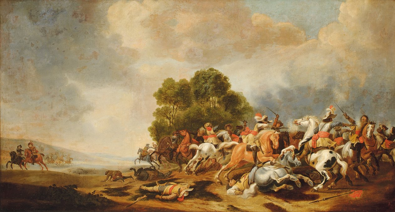 Een cavaleriegevecht door Palamedes Palamedesz