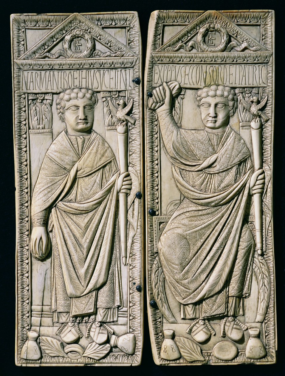 Diptiek van Boethius (480-524) Consul in 487 AD door Paleo Christian