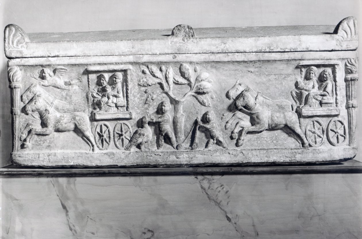 Christelijke sarcofaag met scènes uit het leven van een kind door Paleo Christian Paleo Christian