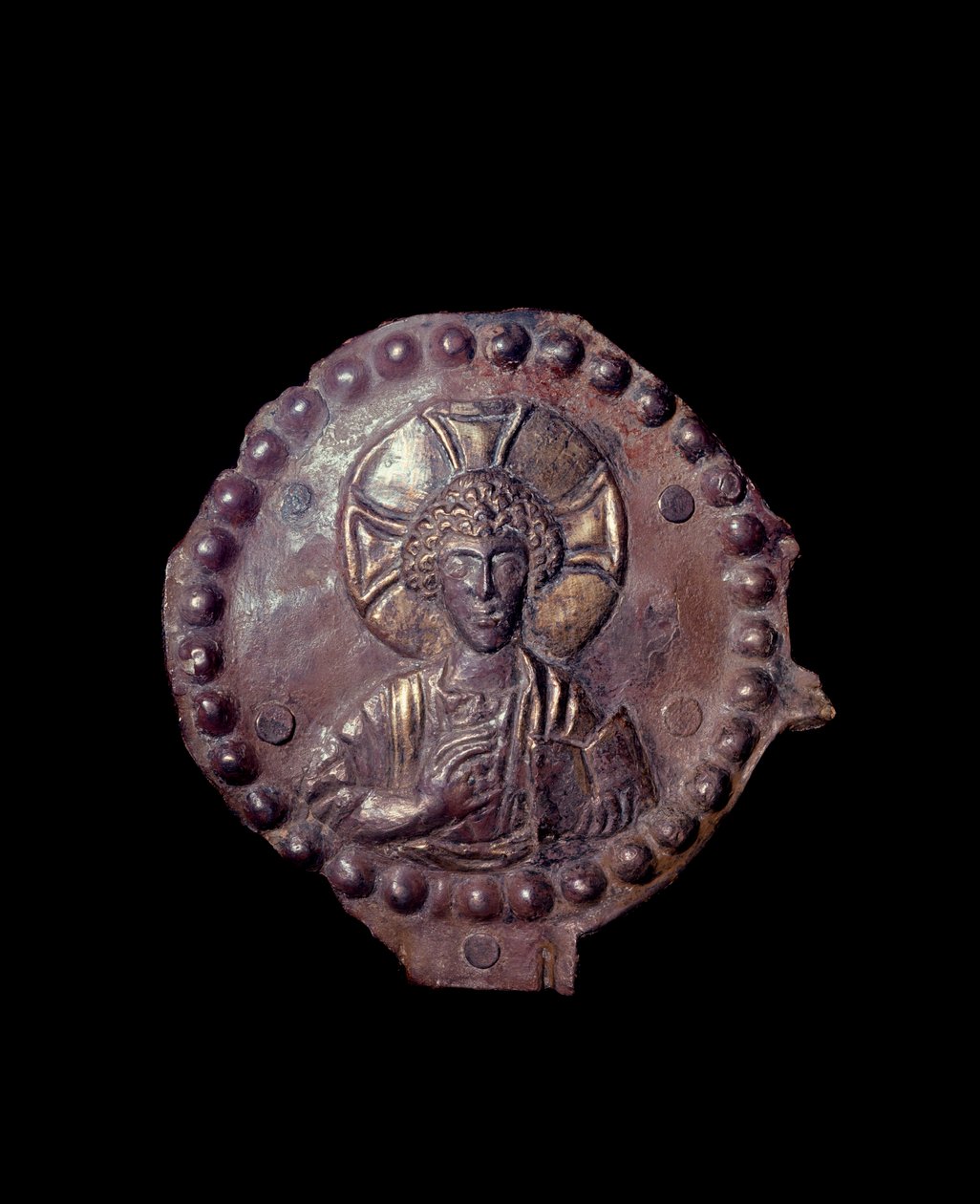 Zegenende Christus (reliëf op medaillon, 5e-6e eeuw) door Paleo Christian