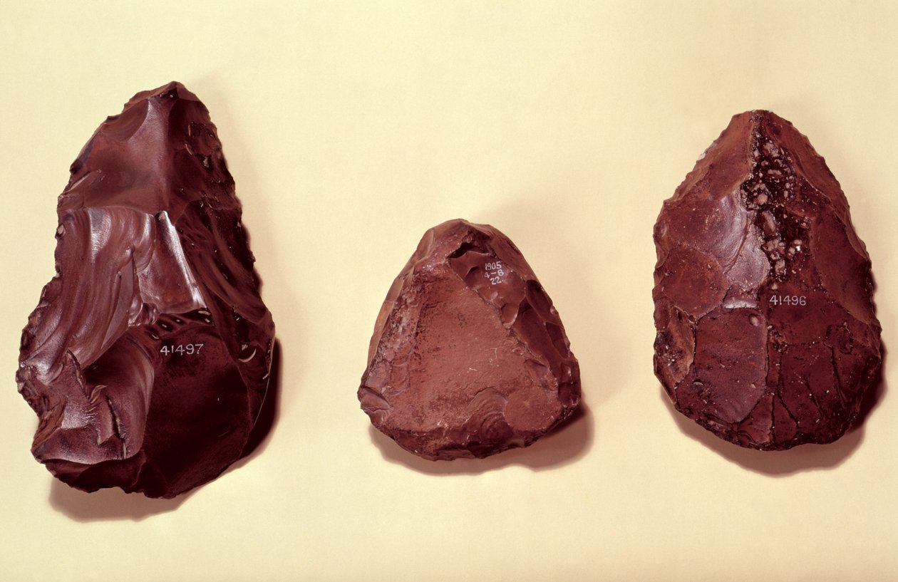 Vuurstenen bijlkoppen door Paleolithic