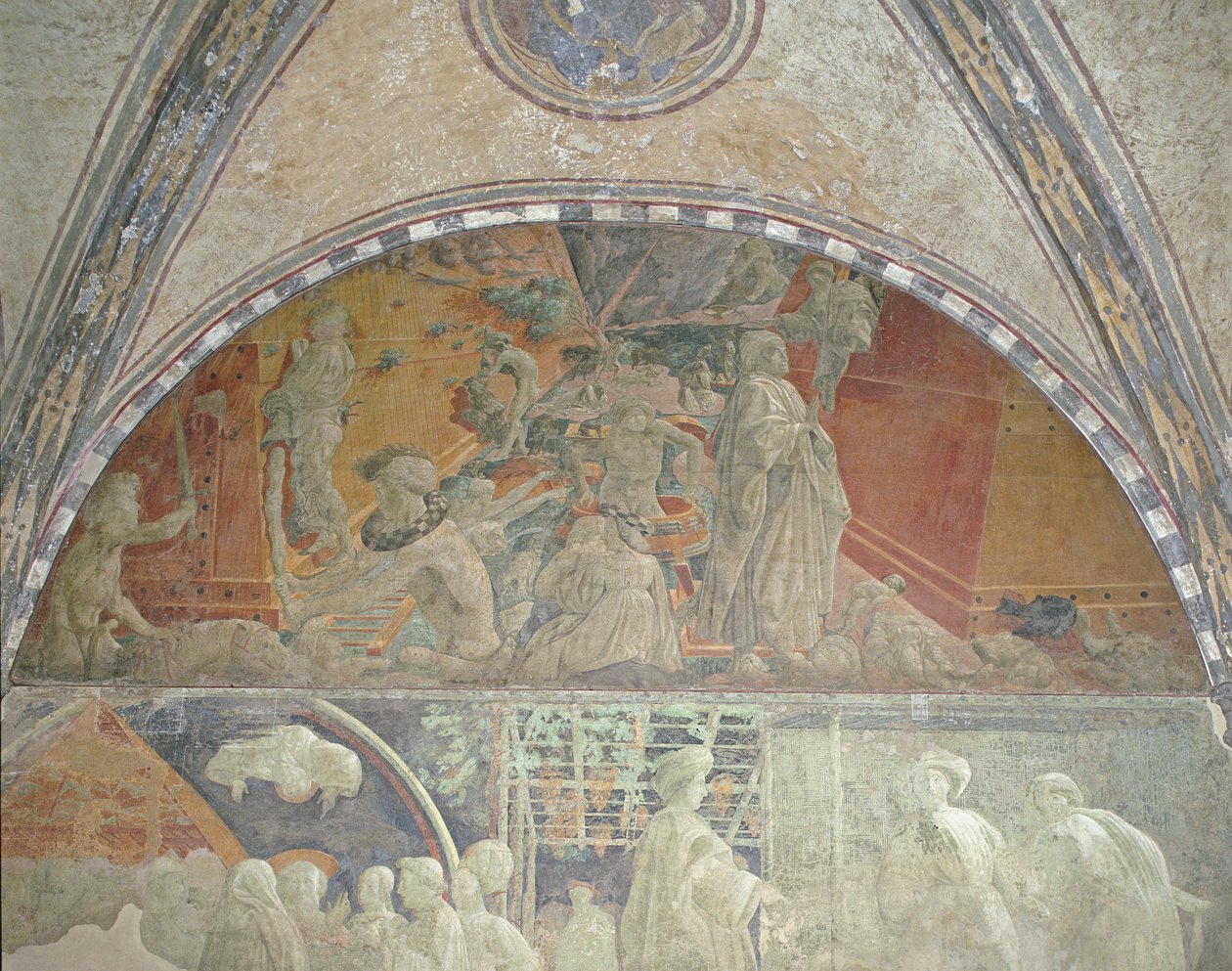 Overstroming en wateren die zich terugtrekken, Groene Klooster, 1447-48 door Paolo Uccello