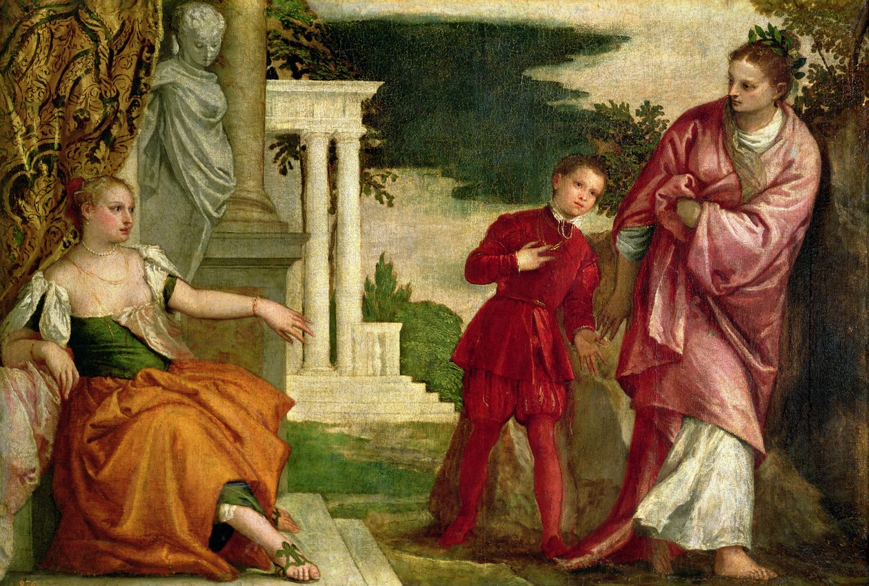 Een jonge man tussen deugd en ondeugd door Paolo Veronese