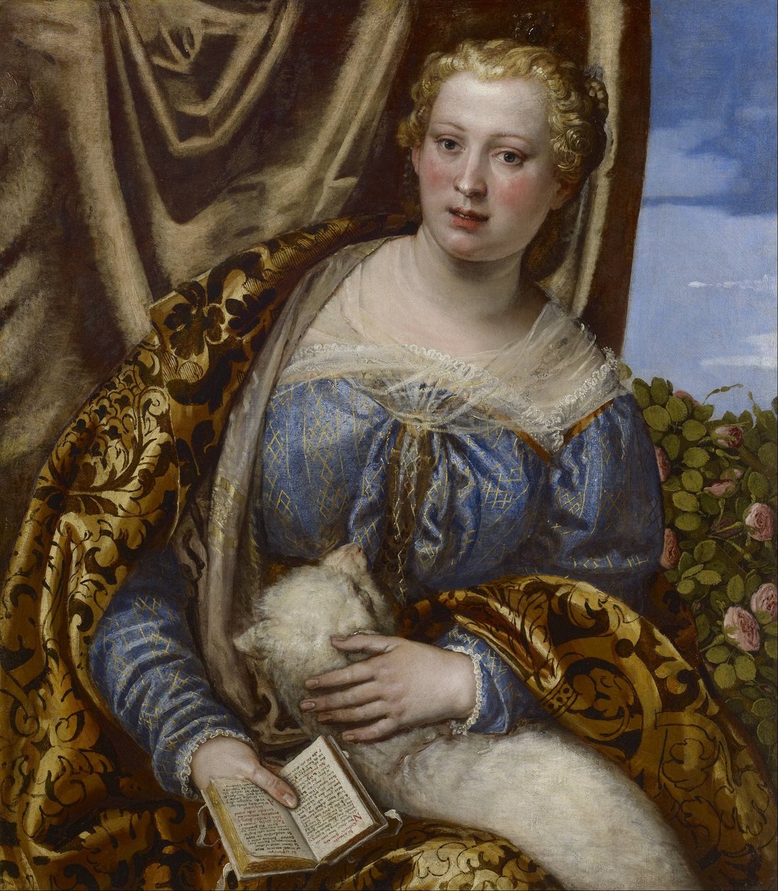 Portret van een dame als Sint Agnes door Paolo Veronese
