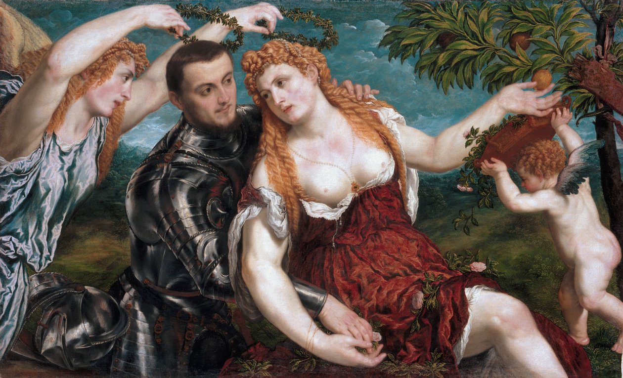 Allegorie met Geliefden door Paris Bordone