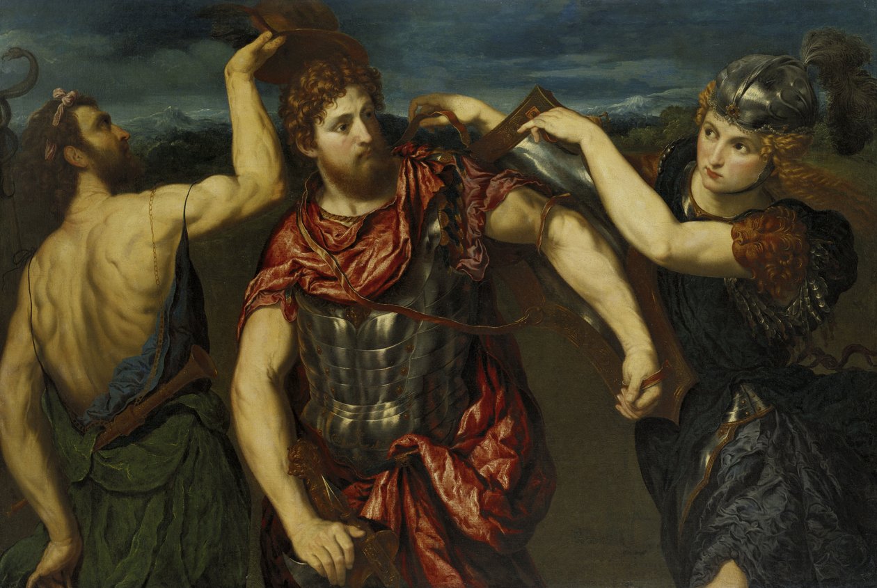 Perseus Gewapend door Mercurius en Minerva door Paris Bordone