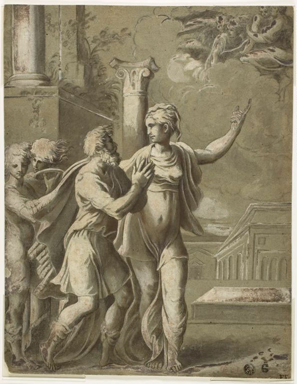 Augustus en de Tiburtijnse Sibylle door Parmigianino