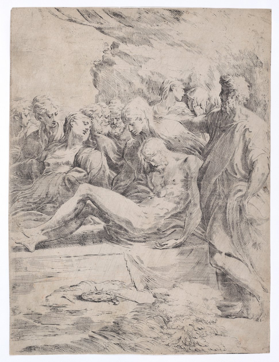 Graflegging naar links door Parmigianino