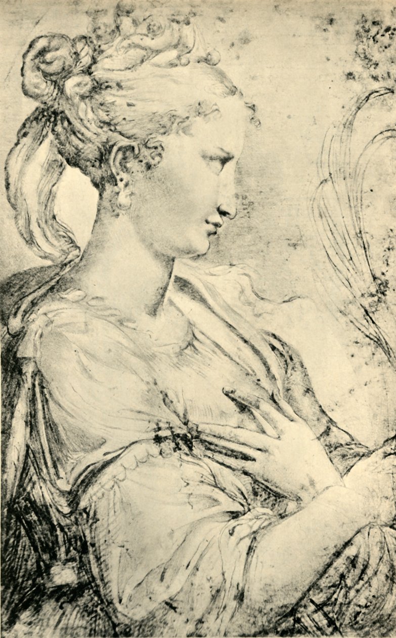 Studie van Sint-Catharina, ca. 1530-1540, 1943 door Parmigianino