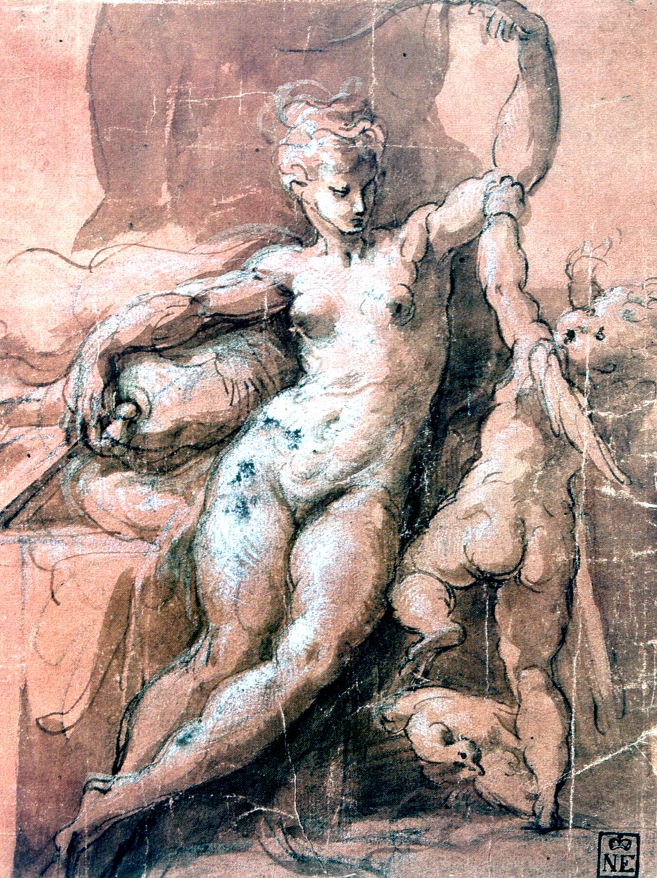 Venus en Kind, ca. 1513-1540 door Parmigianino