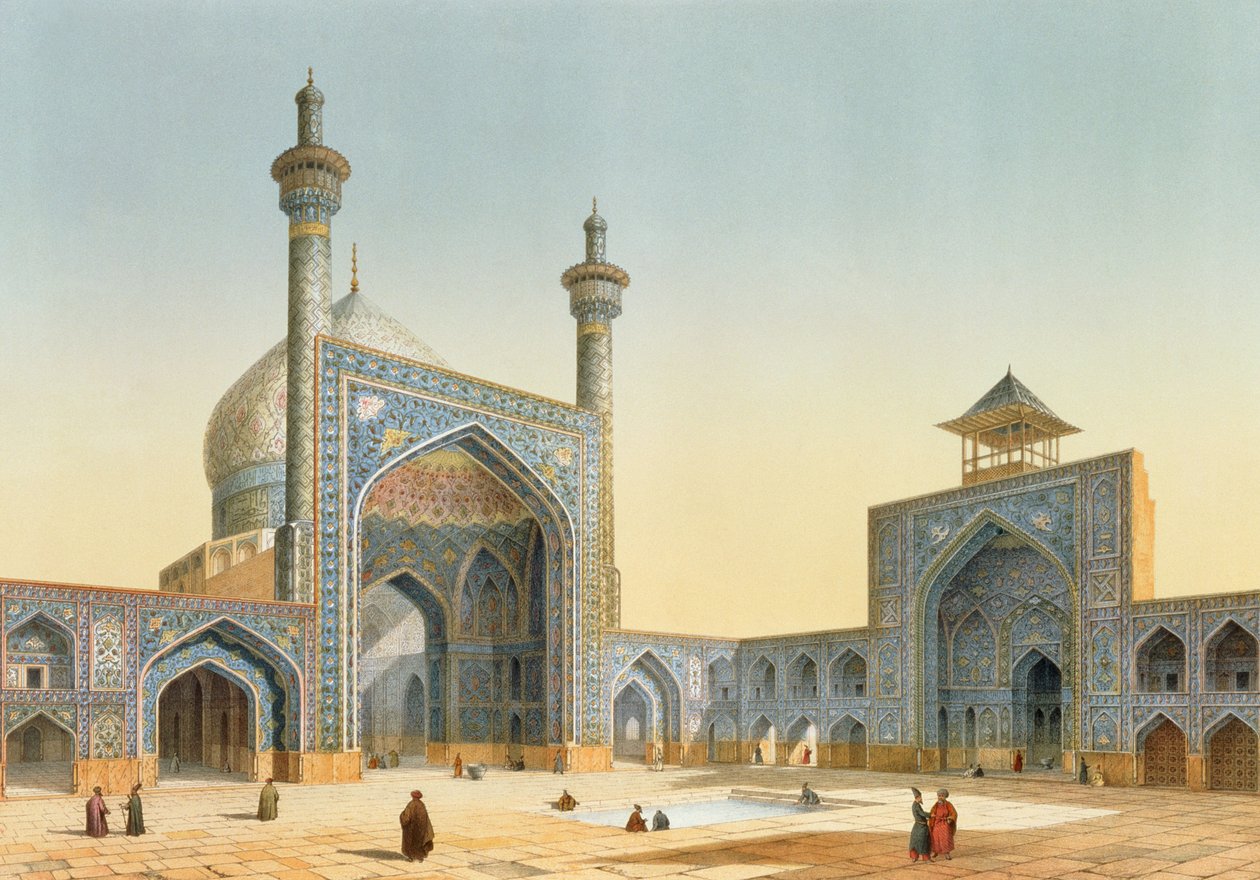 Uitzicht op de Binnenplaats van de Mesdjid-i-Shah, Isfahan, uit 