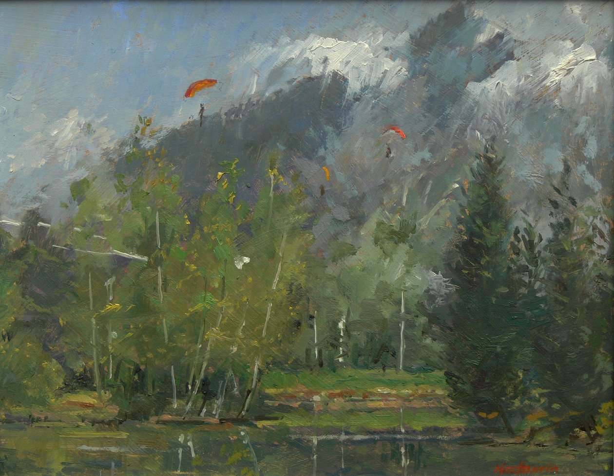 Zweefvliegers in Chamonix, 2007 door Pat Maclaurin