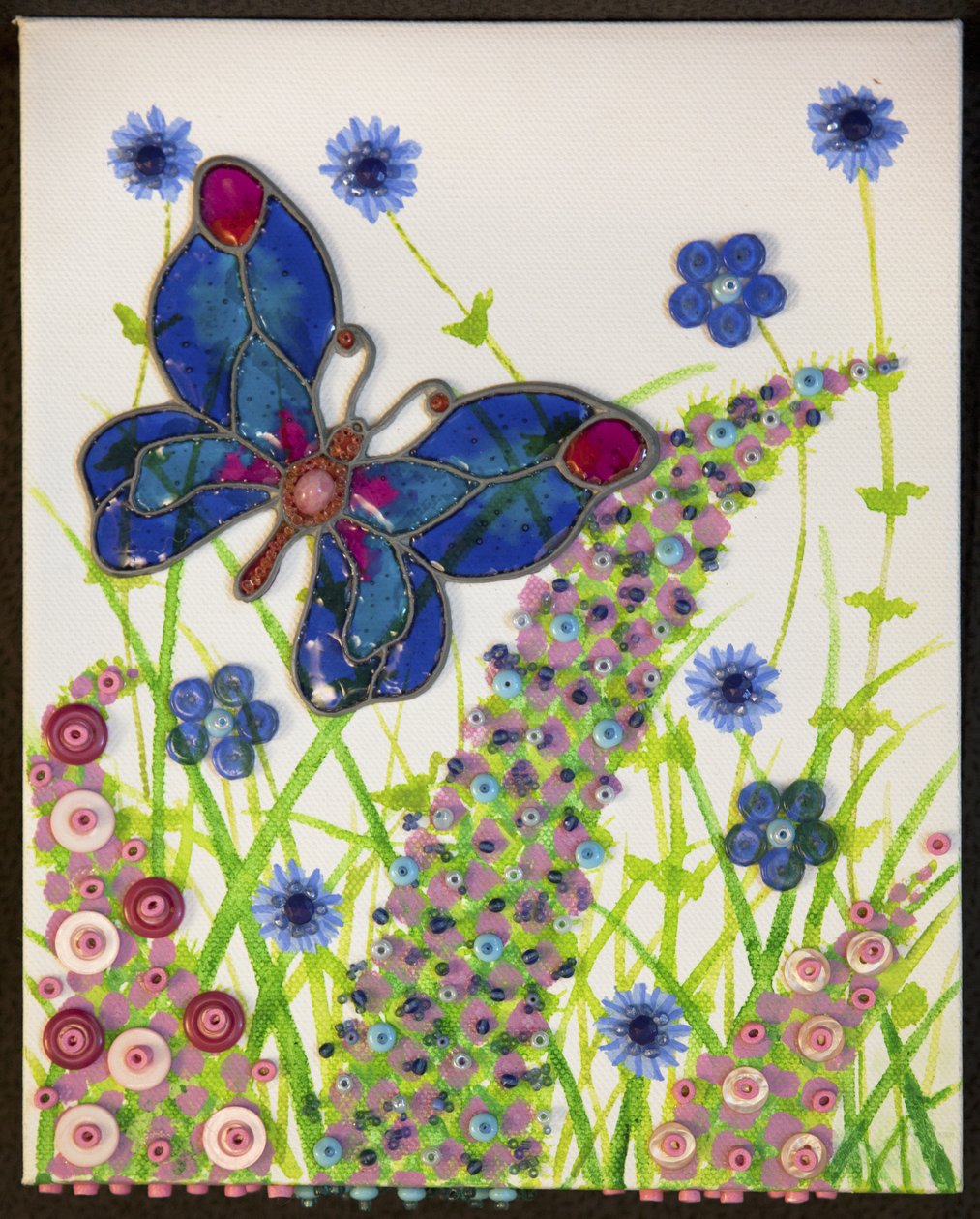Vlinders, Blauw  paars, 2016 door Pat Scott