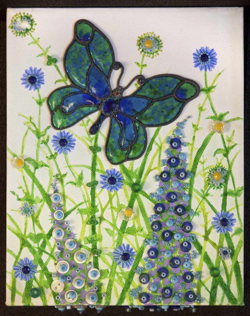 Vlinders, groen en blauw, 2016 door Pat Scott